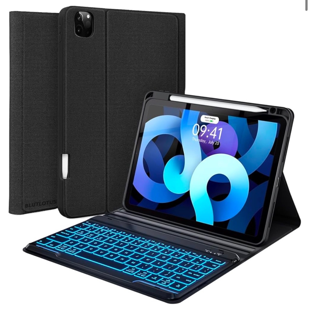 Keyboard Case iPad Air 11” (M2 2024)/10.9” Air 5th 4th Backlit Folio Cover